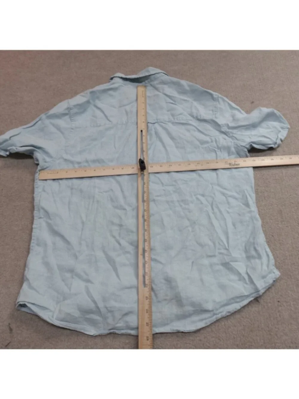 True Religion Shirt XL Blue Slim Fit 100% Linen